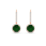 Load image into Gallery viewer, 2-carat-lever-back-round-diamond-dangle-earrings-with-emerald-in-rose-gold-FDEAR11235ROGEMGR-2.00-CT-NL-RG.jpg