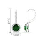 Load image into Gallery viewer, 2-carat-lever-back-round-diamond-dangle-earrings-with-emerald-in-white-gold-FDEAR11235ROGEMGR-2.00-CT-NL-WG.jpg