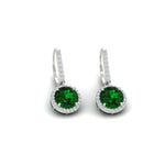 Load image into Gallery viewer, 2-carat-lever-back-round-diamond-dangle-earrings-with-emerald-in-white-gold-FDEAR11235ROGEMGR-2.00-CT-NL-WG.jpg
