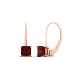Load image into Gallery viewer, 2-carat-lever-back-stud-square-ruby-earrings-in-rose-gold-FDEAR9225PRGRUDR-2.00CT-NL-RG