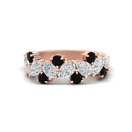 Load image into Gallery viewer, 2-carat-pear-and-round-black-diamond-ring-wedding-band-in-rose-gold-FD9174BGBLACK-2.00CT-NL-RG