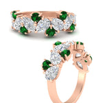 Load image into Gallery viewer, 2-carat-pear-and-round-emerald-ring-wedding-band-in-rose-gold-FD9174BGEMGRANGLE3-2.00CT-NL-RG