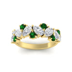 Load image into Gallery viewer, 2-carat-pear-and-round-emerald-ring-wedding-band-in-yellow-gold-FD9174BGEMGRANGLE5-2.00CT-NL-YG