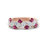 Load image into Gallery viewer, 2-carat-pear-and-round-pink-sapphire-ring-wedding-band-in-rose-gold-FD9174BGSADRPI-2.00CT-NL-RG