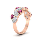 Load image into Gallery viewer, 2-carat-pear-and-round-pink-sapphire-ring-wedding-band-in-rose-gold-FD9174BGSADRPIANGLE2-2.00CT-NL-RG