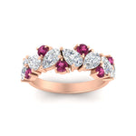Load image into Gallery viewer, 2-carat-pear-and-round-pink-sapphire-ring-wedding-band-in-rose-gold-FD9174BGSADRPIANGLE5-2.00CT-NL-RG
