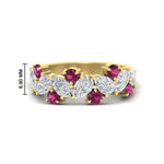 Load image into Gallery viewer, 2-carat-pear-and-round-pink-sapphire-ring-wedding-band-in-yellow-gold-FD9174BGSADRPI-2.00CT-NL-YG-HW