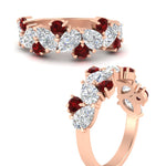 Load image into Gallery viewer, 2-carat-pear-and-round-ruby-ring-wedding-band-in-rose-gold-FD9174BGRUDRANGLE3-2.00CT-NL-RG