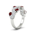 Load image into Gallery viewer, 2-carat-pear-and-round-ruby-ring-wedding-band-in-white-gold-FD9174BGRUDRANGLE2-2.00CT-NL-WG