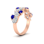 Load image into Gallery viewer, 2-carat-pear-and-round-sapphire-ring-wedding-band-in-rose-gold-FD9174BGSABLANGLE2-2.00CT-NL-RG