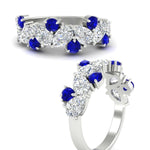 Load image into Gallery viewer, 2-carat-pear-and-round-sapphire-ring-wedding-band-in-white-gold-FD9174BGSABLANGLE3-2.00CT-NL-WG