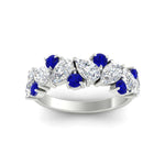 Load image into Gallery viewer, 2-carat-pear-and-round-sapphire-ring-wedding-band-in-white-gold-FD9174BGSABLANGLE5-2.00CT-NL-WG