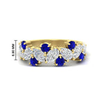 Load image into Gallery viewer, 2-carat-pear-and-round-sapphire-ring-wedding-band-in-yellow-gold-FD9174BGSABL-2.00CT-NL-YG-HW
