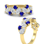 Load image into Gallery viewer, 2-carat-pear-and-round-sapphire-ring-wedding-band-in-yellow-gold-FD9174BGSABLANGLE3-2.00CT-NL-YG