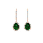 Load image into Gallery viewer, 2-carat-pear-shape-emerald-with-halo-diamond-lever-back-earrings-in-rose-gold-fdear11235peangle1-2-00-ct-rg.jpg