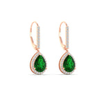 Load image into Gallery viewer, 2-carat-pear-shape-emerald-with-halo-diamond-lever-back-earrings-in-rose-gold-fdear11235peangle1-2-00-ct-rg.jpg