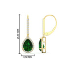 Load image into Gallery viewer, 2-carat-pear-shape-emerald-with-halo-diamond-lever-back-earrings-in-yellow-gold-FDEAR-11235PEGEMGRANGLE1-2.00CT-NL-YG.jpg