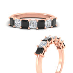Load image into Gallery viewer, 2-carat-princess-cut-7-black-diamond-anniversary-band-in-rose-gold-fdwb8008prblackangle3-2.00ct-nl-rg.jpg