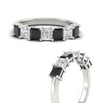 Load image into Gallery viewer, 2-carat-princess-cut-7-black-diamond-anniversary-band-in-white-gold-fdwb8008prblackangle3-2.00ct-nl-wg.jpg