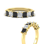 Load image into Gallery viewer, 2-carat-princess-cut-7-black-diamond-anniversary-band-in-yellow-gold-fdwb8008prblackangle3-2.00ct-nl-yg.jpg