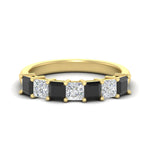 Load image into Gallery viewer, 2-carat-princess-cut-7-black-diamond-anniversary-band-in-yellow-gold-fdwb8008prblacksleep-2.00ct-nl-yg.jpg
