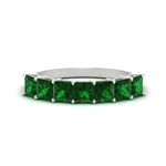 Load image into Gallery viewer, 2-carat-princess-cut-7-emerald-anniversary-band-in-white-gold-fdwb179prgemgrsleep-2.00ct-nl-wg.jpg