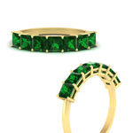 Load image into Gallery viewer, 2-carat-princess-cut-7-emerald-anniversary-band-in-yellow-gold-fdwb179prgemgrangle3-2.00ct-nl-yg.jpg