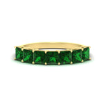 Load image into Gallery viewer, 2-carat-princess-cut-7-emerald-anniversary-band-in-yellow-gold-fdwb179prgemgrsleep-2.00ct-nl-yg.jpg