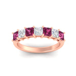 Load image into Gallery viewer, 2-carat-princess-cut-7-pink-sapphire-anniversary-band-in-rose-gold-fdwb8008prgsadrpiangle5-2.00ct-nl-rg.jpg