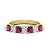 Load image into Gallery viewer, 2-carat-princess-cut-7-pink-sapphire-anniversary-band-in-yellow-gold-fdwb8008prgsadrpisleep-2.00ct-nl-yg.jpg