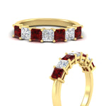 Load image into Gallery viewer, 2-carat-princess-cut-7-ruby-anniversary-band-in-yellow-gold-fdwb8008prgrudrangle3-2.00ct-nl-yg.jpg