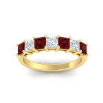 Load image into Gallery viewer, 2-carat-princess-cut-7-ruby-anniversary-band-in-yellow-gold-fdwb8008prgrudrangle5-2.00ct-nl-yg.jpg