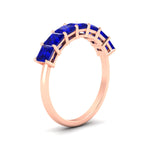 Load image into Gallery viewer, 2-carat-princess-cut-7-sapphire-anniversary-band-in-rose-gold-fdwb179prgsablangle2-2.00ct-nl-rg.jpg