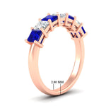 Load image into Gallery viewer, 2-carat-princess-cut-7-sapphire-anniversary-band-in-rose-gold-fdwb8008prgsablangle2-2.00ct-nl-rg-hw.jpg
