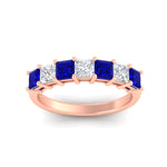 Load image into Gallery viewer, 2-carat-princess-cut-7-sapphire-anniversary-band-in-rose-gold-fdwb8008prgsablangle5-2.00ct-nl-rg.jpg