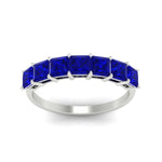 Load image into Gallery viewer, 2-carat-princess-cut-7-sapphire-anniversary-band-in-white-gold-fdwb179prgsablangle5-2.00ct-nl-wg.jpg
