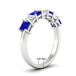 Load image into Gallery viewer, 2-carat-princess-cut-7-sapphire-anniversary-band-in-white-gold-fdwb8008prgsablangle2-2.00ct-nl-wg-hw.jpg