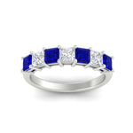 Load image into Gallery viewer, 2-carat-princess-cut-7-sapphire-anniversary-band-in-white-gold-fdwb8008prgsablangle5-2.00ct-nl-wg.jpg