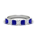 Load image into Gallery viewer, 2-carat-princess-cut-7-sapphire-anniversary-band-in-white-gold-fdwb8008prgsablsleep-2.00ct-nl-wg.jpg
