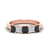 Load image into Gallery viewer, 2-carat-princess-cut-five-stone-black-diamond-anniversary-ring-in-rose-gold-fdwb8008prblacksleep-2.00ct-nl-rg.jpg