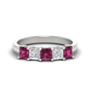 Load image into Gallery viewer, 2-carat-princess-cut-five-stone-pink-sapphire-anniversary-ring-in-white-gold-fdwb8008prgsadrpisleep-2.00ct-nl-wg.jpg
