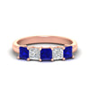 Load image into Gallery viewer, 2-carat-princess-cut-five-stone-sapphire-anniversary-ring-in-rose-gold-fdwb8008prgsablsleep-2.00ct-nl-rg.jpg