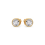 Load image into Gallery viewer, Round Cut Stud Bezel Set Earring
