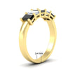 Load image into Gallery viewer, 2-ct-black-diamond-emerald-cut-5-stone-wedding-band-in-yellow-gold-fdwb8008emblackangle2-2.00ct-nl-yg-hw