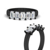 Load image into Gallery viewer, 2-ct-diamond-emerald-cut-5-stone-wedding-band-in-black-gold-fdwb8008emangle3-2.00ct-nl-bg