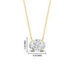 Load image into Gallery viewer, East West Oval Solitaire Pendant