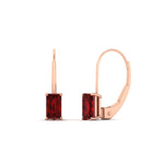 Load image into Gallery viewer, 2-ct-emerald-cut-ruby-single-stone-earrings-in-rose-gold-FD-EAR9225EMGRUDR-2.00 CT-NL-RG