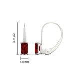 Load image into Gallery viewer, 2-ct-emerald-cut-ruby-single-stone-earrings-in-white-gold-FD-EAR9225EMGRUDR-2.00 CT-NL-WG