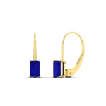 Load image into Gallery viewer, 2-ct-emerald-cut-sapphire-single-stone-earrings-in-yellow-gold-FD-EAR9225EMGSABL-2.00 CT-NL-YG