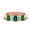 Load image into Gallery viewer, 2-ct-emerald-emerald-cut-5-stone-wedding-band-in-rose-gold-fdwb8008emgemgrsleep-2.00ct-nl-rg